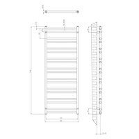 Designradiator Sapho Metro Dos 55x143 cm Mat Zwart