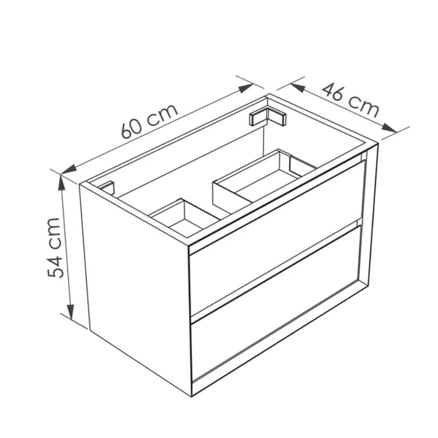 Wastafelonderbouw Allibert Delta 60 cm Mat Zwart