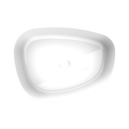 Waskom Arcqua Rocker Cast Marble 50x37 cm Organisch Links Glans Wit 
