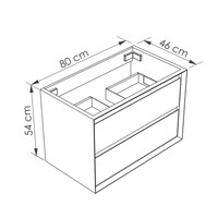 Wastafelonderbouw Allibert Delta 80 cm Mat Zwart