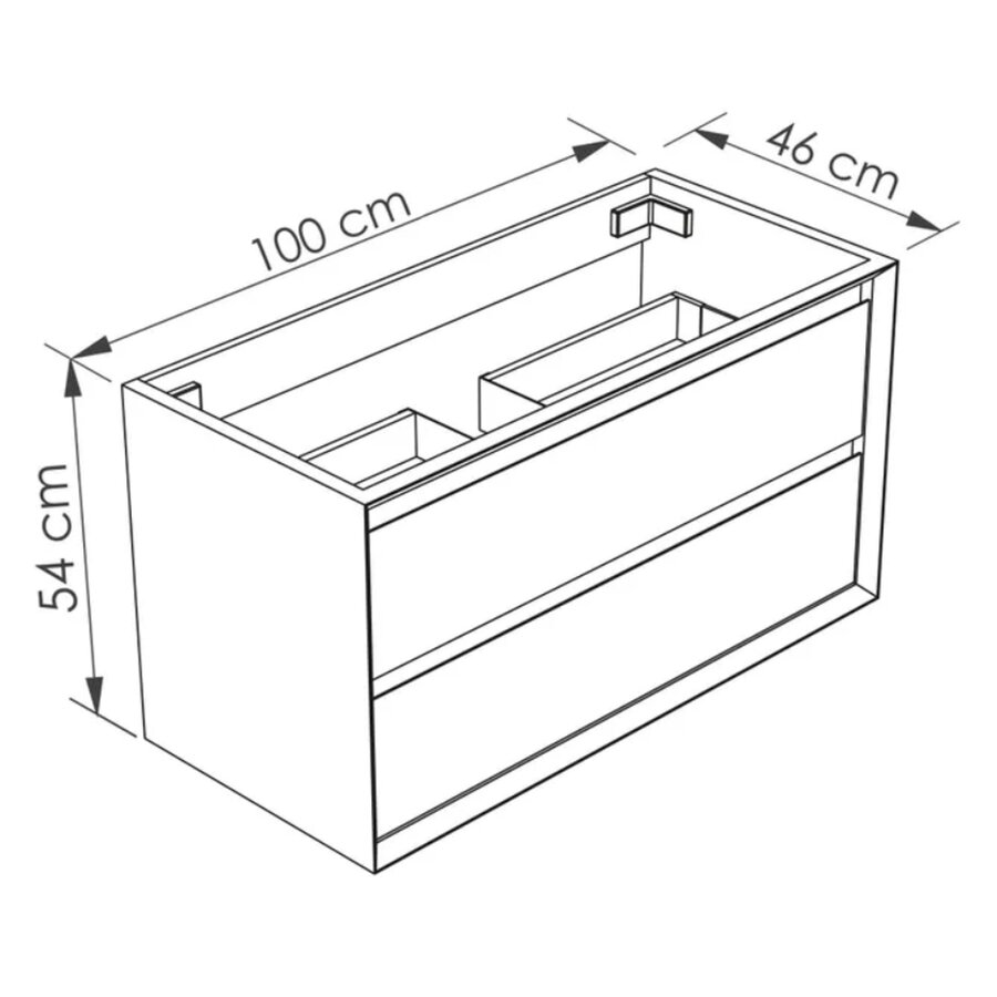 Wastafelonderbouw Allibert Delta 100 cm Mat Zwart