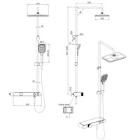 Opbouw Regendouchekraan Met Planchet Chroom Wit