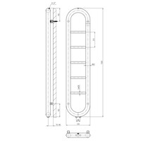 Handdoekradiator Sapho Horizon Recht 33x150 cm Chroom