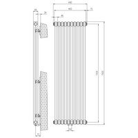 Designradiator Sapho Fede 150x49 cm Mat Zwart