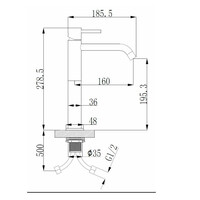 Wastafelmengkraan Hoog BWS Uitloop 19.5 cm 1-hendel Geborsteld Staal