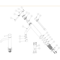 Wastafelmengkraan Hoog BWS Uitloop 19.5 cm 1-hendel Geborsteld Staal
