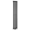 Designradiator Sapho Pilon Recht 27x180 cm 660W incl. 4 Haken Zwart Mat