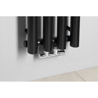 Designradiator Sapho Pilon Recht 27x180 cm 660W incl. 4 Haken Zwart Mat