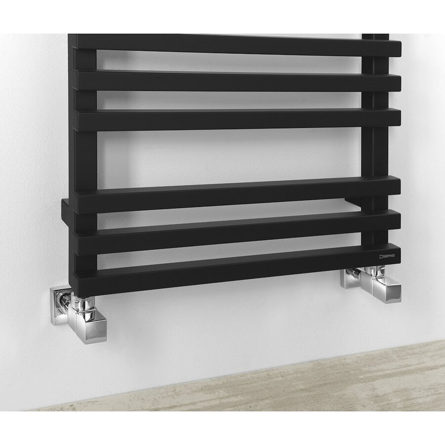 Designradiator Sapho Fantina Recht 50x164,7cm 495W Mat Zwart