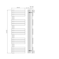 Elektrische Handdoekradiator BWS Russ Links aansluiting 755W 160x50 cm Wit