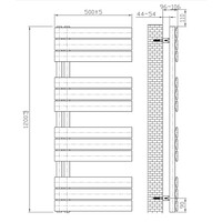 Elektrische Handdoekradiator BWS Russ Links aansluiting 593W 120x50 cm Mat Zwart