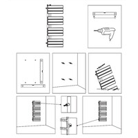 Elektrische Handdoekradiator BWS Russ Links aansluiting 593W 120x50 cm Mat Zwart