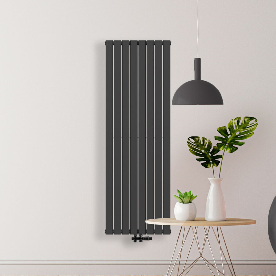 Radiator BWS Busso Verticaal Vierkant Dubbelzijdig 180x608 cm Zwart