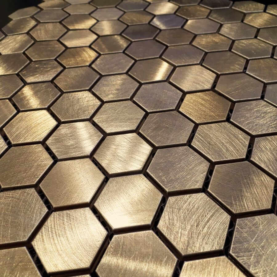 BWS Goud Mozaiek Hexagon 30X30 CM (prijs per stuk)