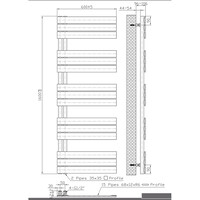 Handdoekradiator BWS Boss Links aansluiting 864W 160x60 cm Mat Zwart