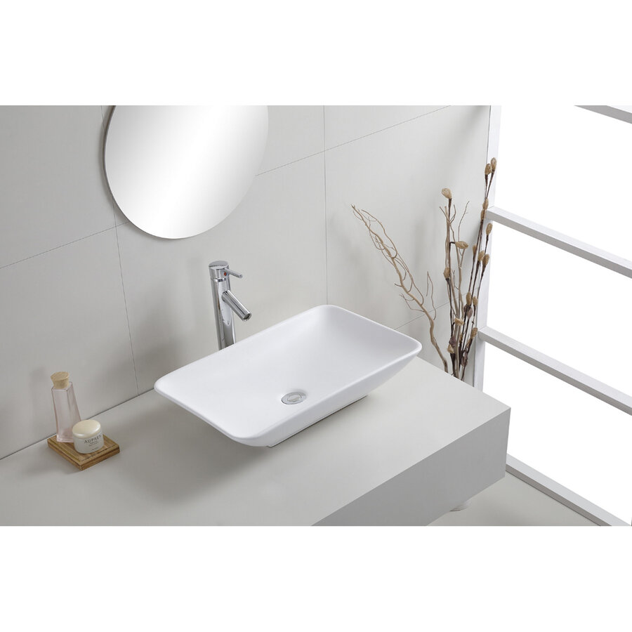 Opzetwastafel BWS Mark 58x36x11,5 cm Mat Wit