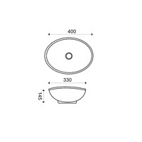 Opzetwaskom BWS Mark 40x33x14,5 cm Mat Wit