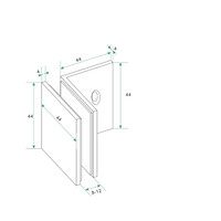 Glaskoppeling Set tbv Inloopdouche BWS Mark Zonder Profiel Geborsteld Messing Goud