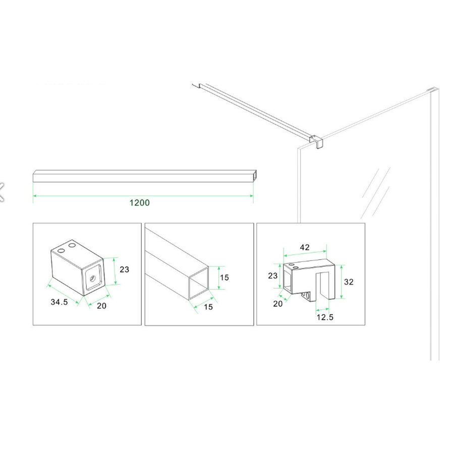 Stabilisatiestang BWS Mark 120 cm Messing Goud