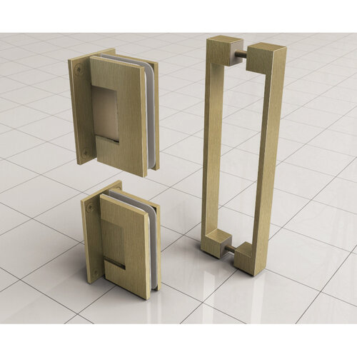 Scharnierset En Greep tbv Profielloze Nisdeur BWS Miley Geborsteld Messing 