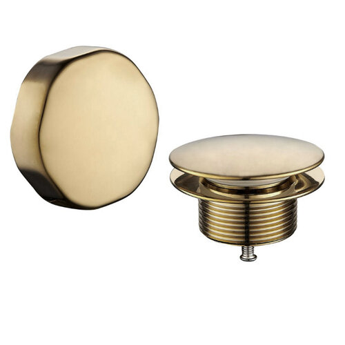 Knop/plug Badoverloop BWS Mark Geborsteld Messing Goud 