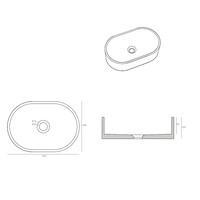 Waskom Ideavit Idea.Rock 40x28x12 cm Ovaal Beton Terrazzo Zwart