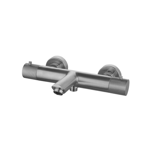 Badmengkraan Opbouw Sanilux Ribb Thermostatisch Rond Met Geribbelde Knop Gunmetal 