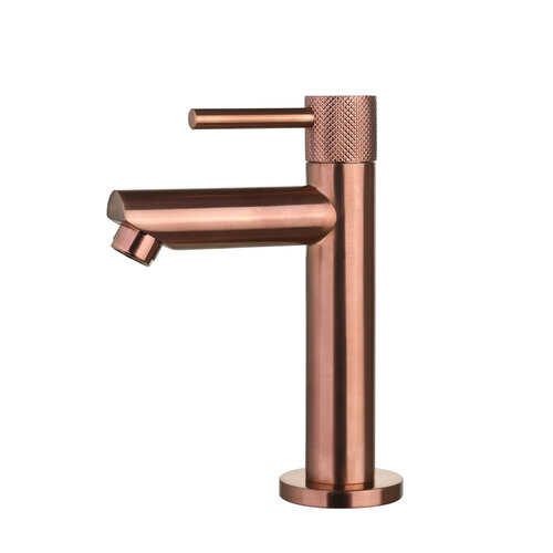 Fonteinkraan Opbouw Sanilux Ribb Rond Met Geribbeld Knop Brons 