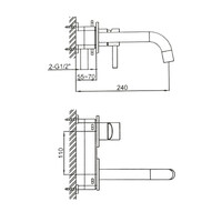 Wastafelmengkraan Inbouw Sanilux Newt Met Box Rond Met Geribbeld Knop Goud Geborsteld