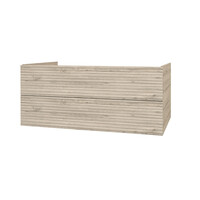 Onderkast BWS Elite 120x45x50 cm Met Horizontaal Reliëf Licht Hout
