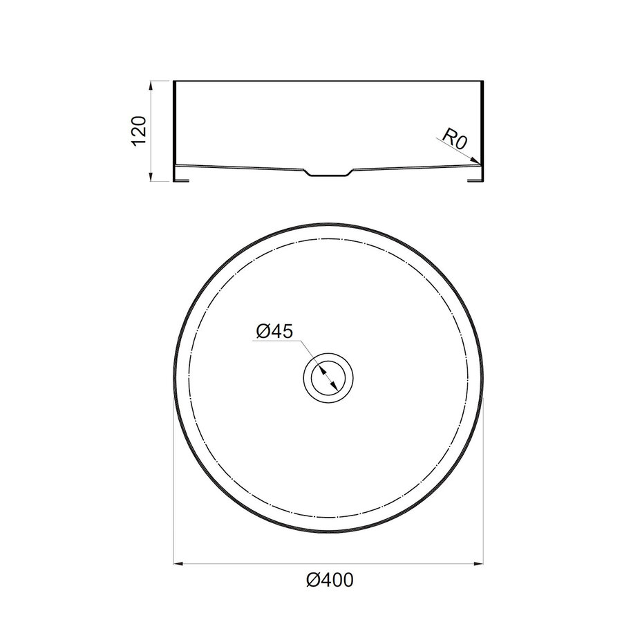 Waskom Best Design Saint 40x40x12 cm Mat Goud