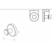Handdoekhaak BWS Mark Groot Geborsteld Brons Koper