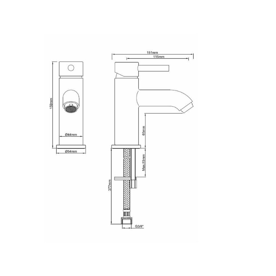 Wastafelmengkraan BWS Karsten Laag Geborsteld Brons Koper