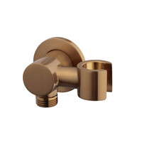 Wandaansluitbocht BWS Danielle Met Kantelbare Handdouchehouder Rond 1/2" Geborsteld Brons Koper