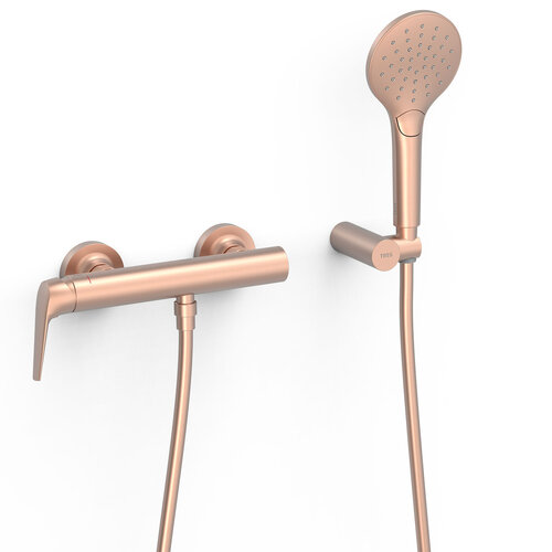 Douchekraan Inclusief Douchekop Tres Fuji Mat Rose Gold 