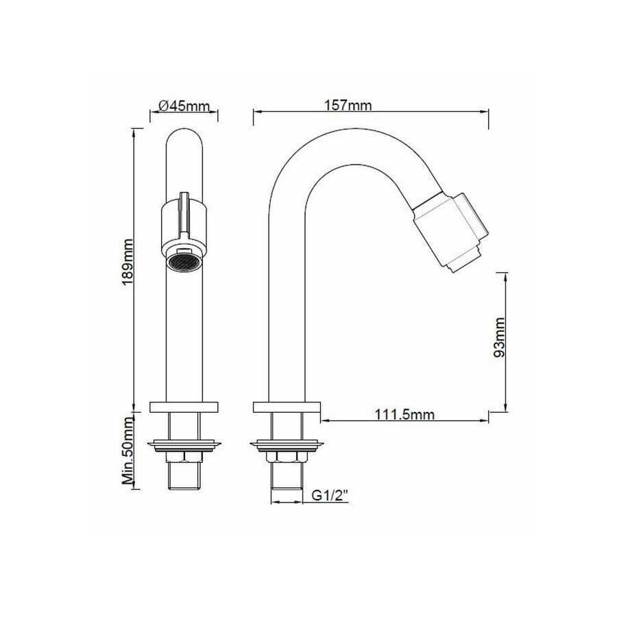 Fonteinkraan BWS Karsten Luxe 1/2" Geborsteld Brons Koper