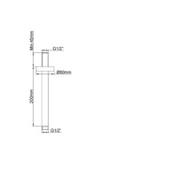 Douchearm Wiesbaden Caral Met Plafondbevestiging 20 cm Geborsteld Brons Koper
