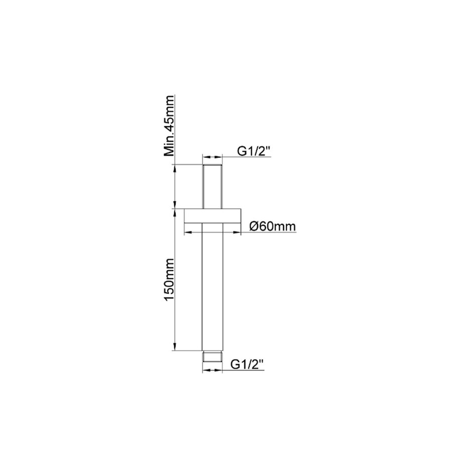 Douchearm Wiesbaden Caral Met Plafondbevestiging 15 cm Geborsteld Brons Koper