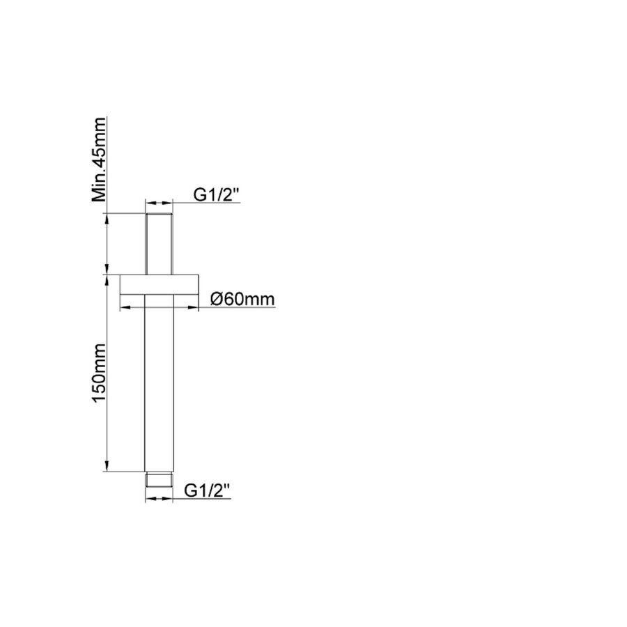 Douchearm BWS Danielle Met Plafondbevestiging 15 cm Geborsteld Brons Koper