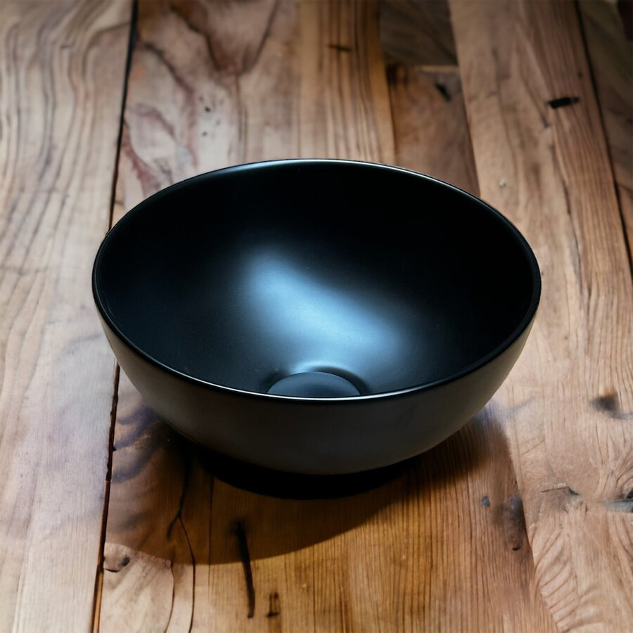 Waskom Casajoy Bold 28x12cm Keramiek Rond Zwart