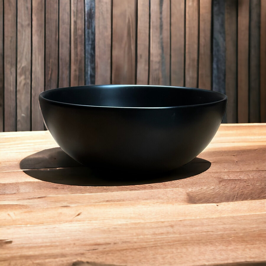 Waskom Casajoy Bold 28x12cm Keramiek Rond Zwart