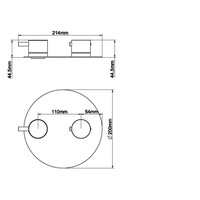 Afbouwdeel BWS Karsten Inbouwthermostaat 2 Weg Geborsteld Brons Koper