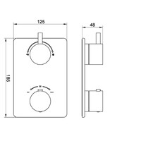 Afbouwdeel Inbouwthermostaat Wiesbaden Caral 2-Weg Geborsteld Brons Koper
