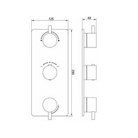 Afbouwdeel Inbouwthermostaat 3-Weg BWS Karsten Geborsteld Brons Koper