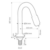 Koudwaterkraan Differnz Bow 19 cm Chroom