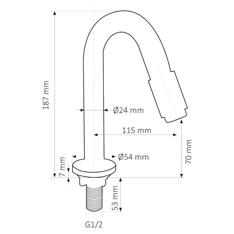 Koudwaterkraan Differnz Bow 19 cm Mat Zwart