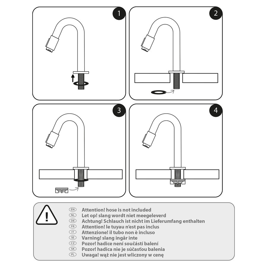 Koudwaterkraan Differnz Bow 19 cm Mat Zwart