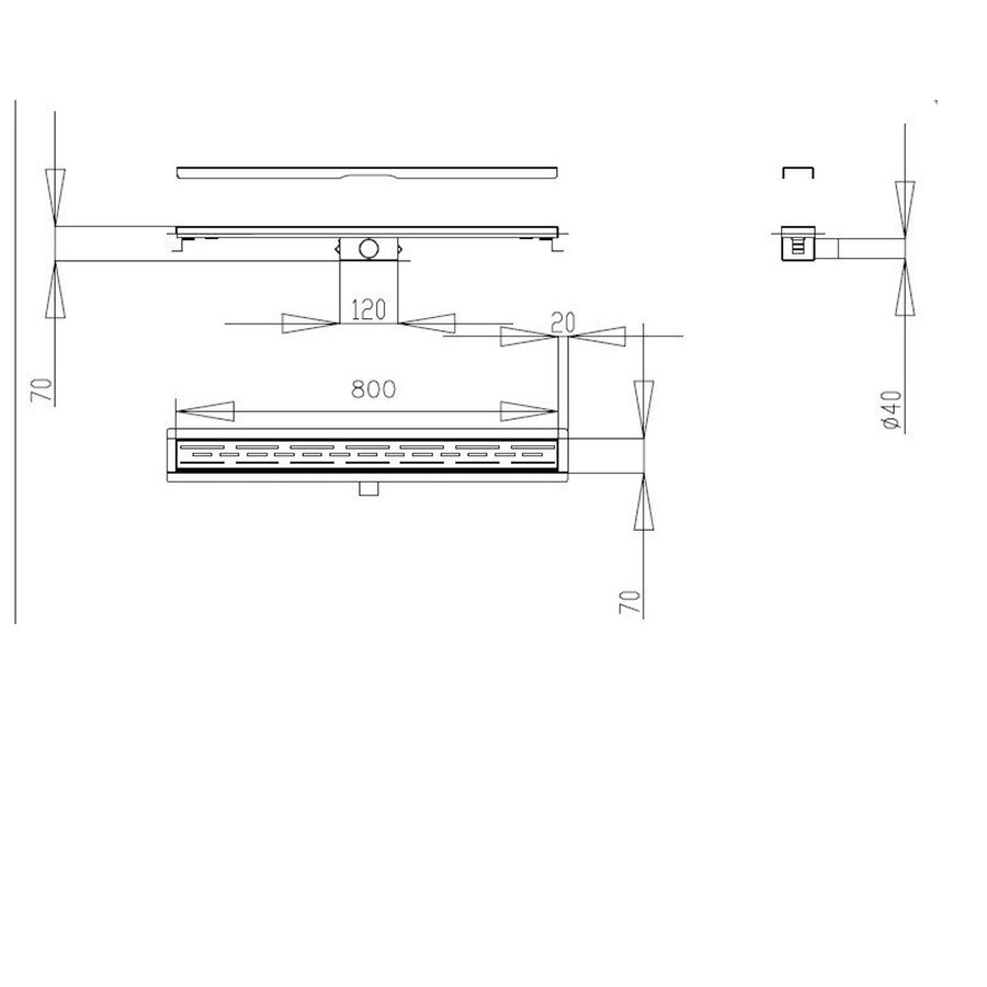 Douchegoot Best Design Nice Met Flens 80cm RVS