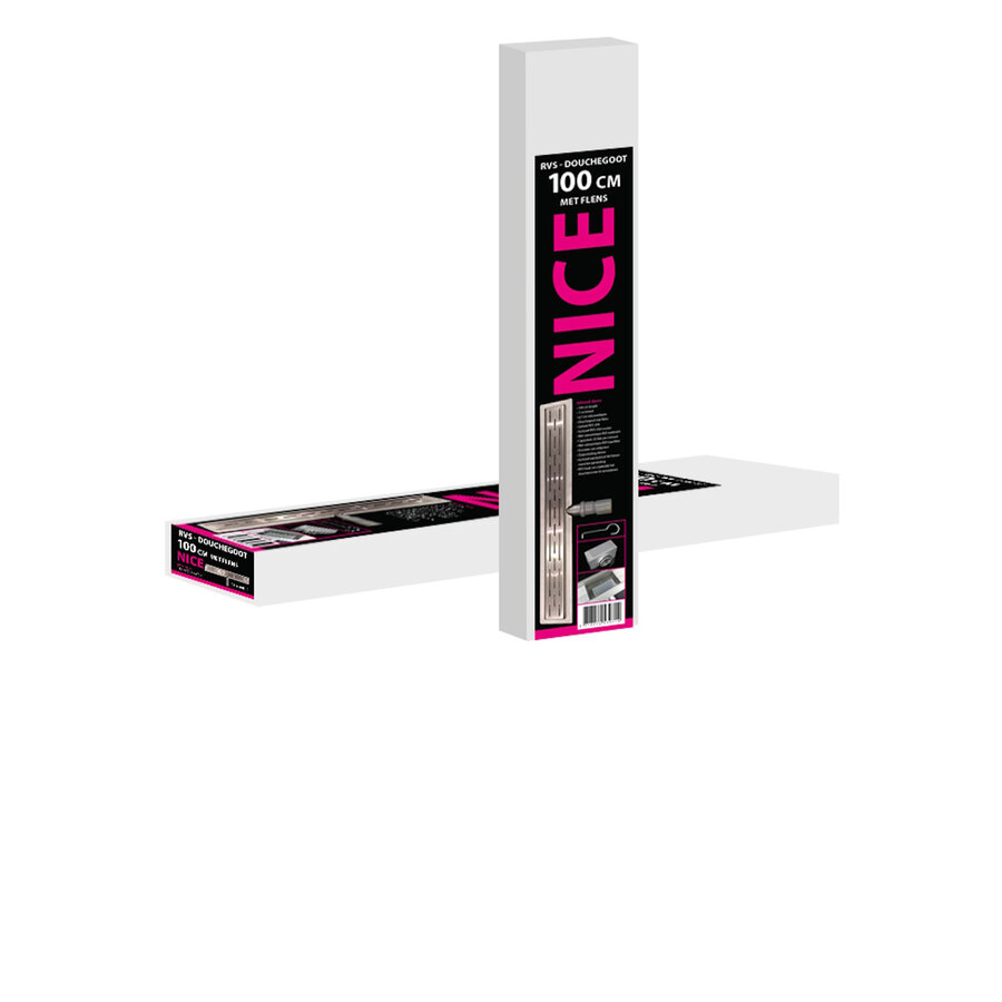 Douchegoot Best Design Nice Met Flens 100cm RVS