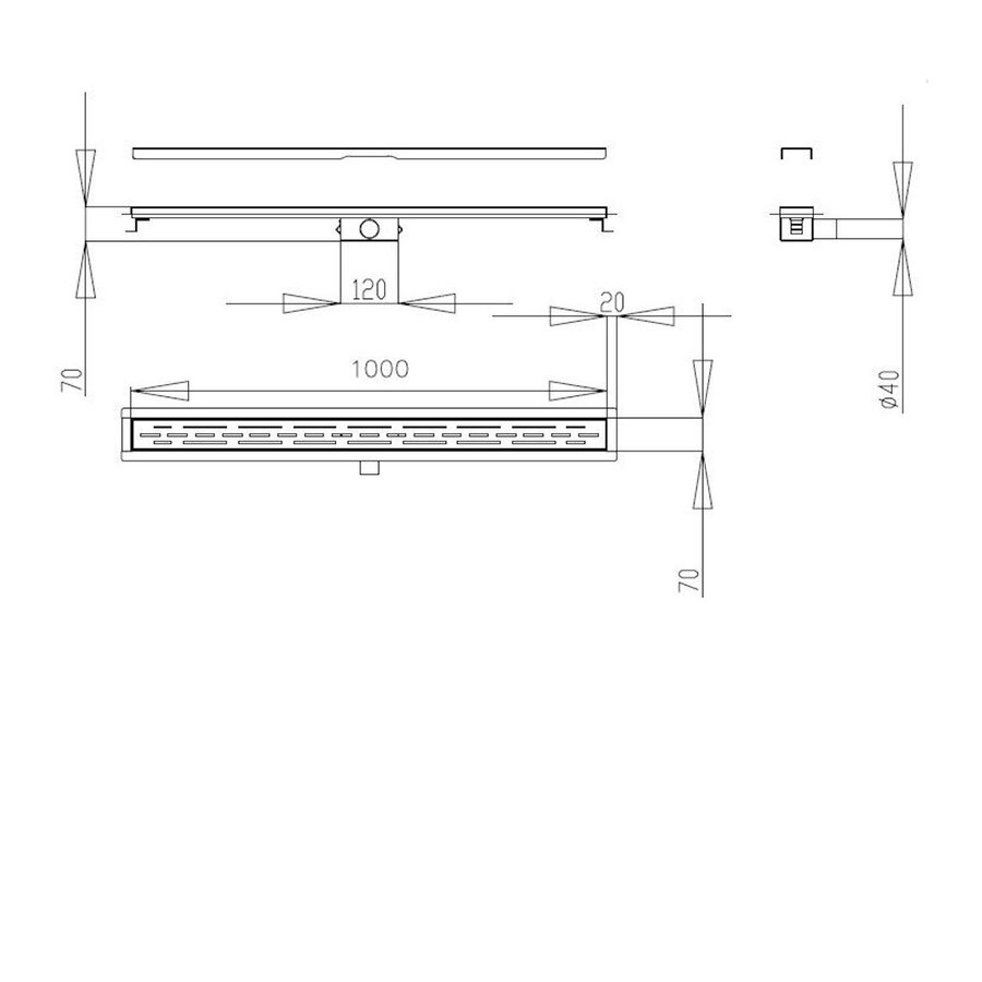 Douchegoot Best Design Nice Met Flens 100cm RVS